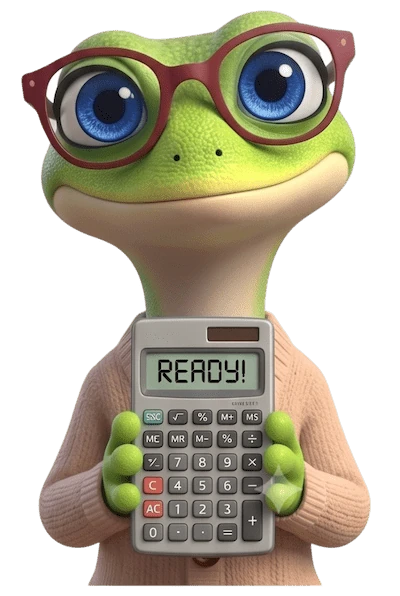 Gecko with math puzzles